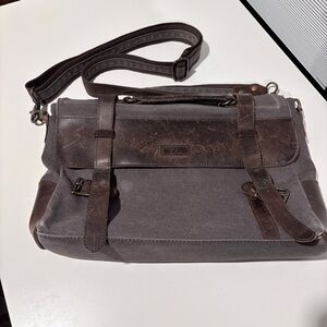 Elegant Gray and Brown Men's Messenger Bag